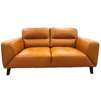 Downy Leather Sofa 2 Seater Tangerine