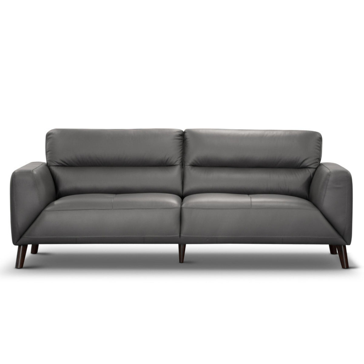 Downy Leather Sofa 3 Seater Gunmetal