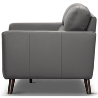 Downy Leather Sofa 3 Seater Gunmetal