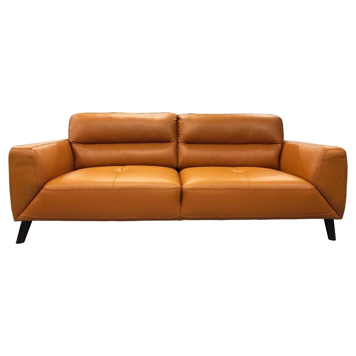 Downy Leather Sofa 3 Seater Tangerine