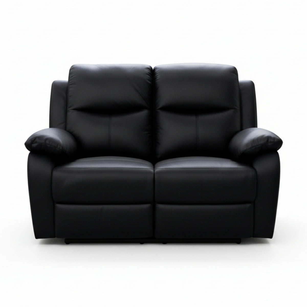 Duke 2 Seater Manual Recliner Genuine Leather Black