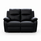 Duke 2 Seater Manual Recliner Genuine Leather Black