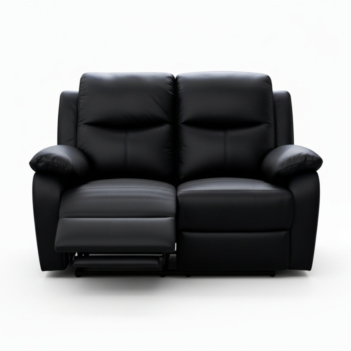 Duke 2 Seater Manual Recliner Genuine Leather Black