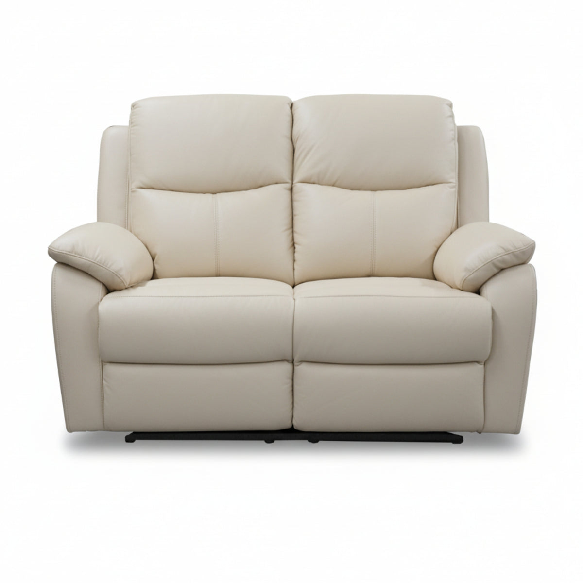 Duke 2 Seater Manual Recliner Genuine Leather Wheat Grey