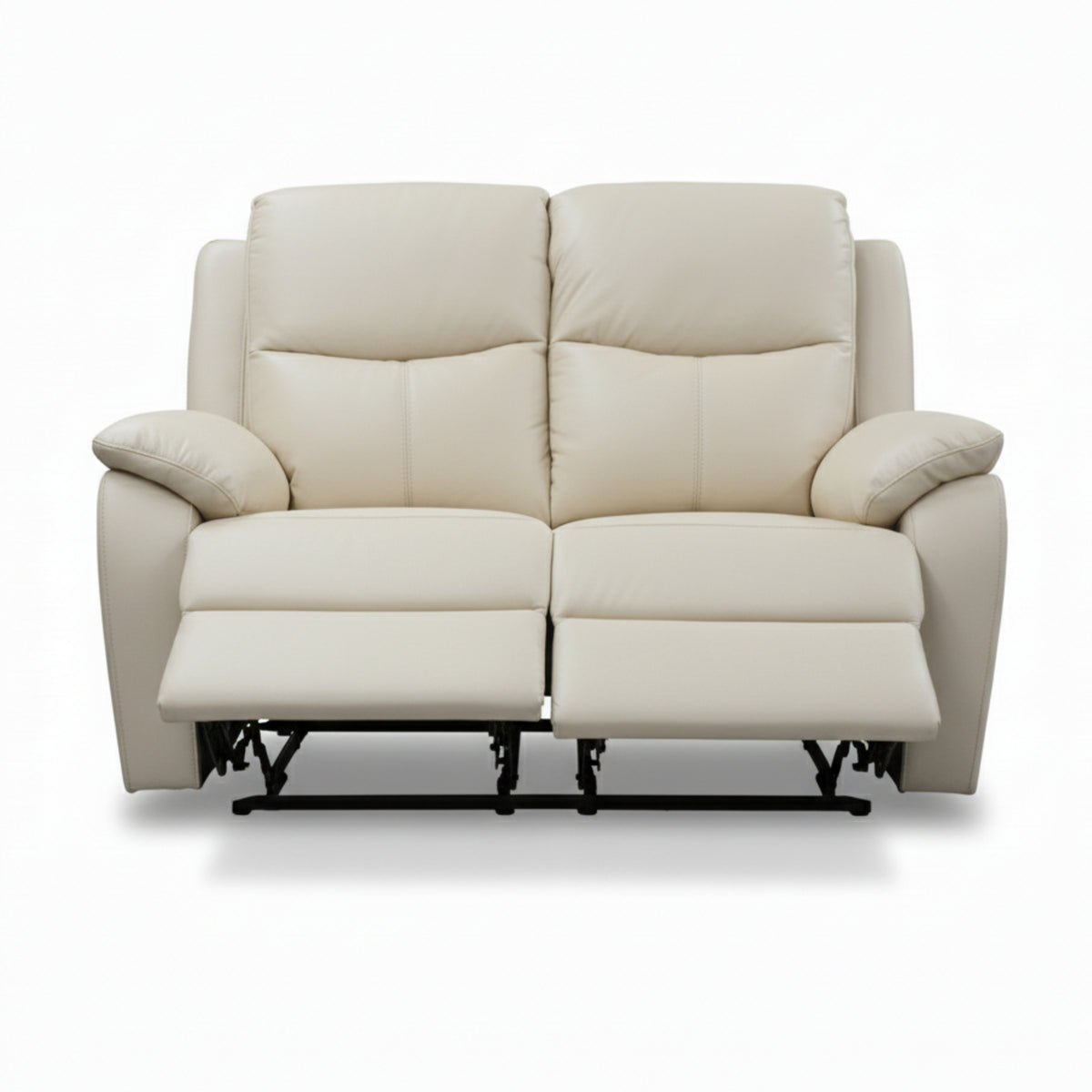 Duke 2 Seater Manual Recliner Genuine Leather Wheat Grey