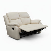 Duke 2 Seater Manual Recliner Genuine Leather Wheat Grey