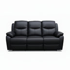 Duke 3 Seater Manual Recliner Genuine Leather Black