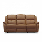 Duke 3 Seater Manual Recliner Genuine Leather Tan