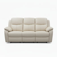 Duke 3 Seater Manual Recliner Genuine Leather Wheat Grey