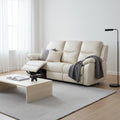 Duke 3 Seater Manual Recliner Genuine Leather Wheat Grey