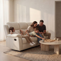 Duke 3+1+1 Seater Manual Recliner Genuine Leather Off White