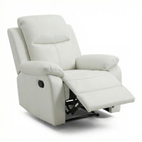 Duke 3+1+1 Seater Manual Recliner Genuine Leather Off White