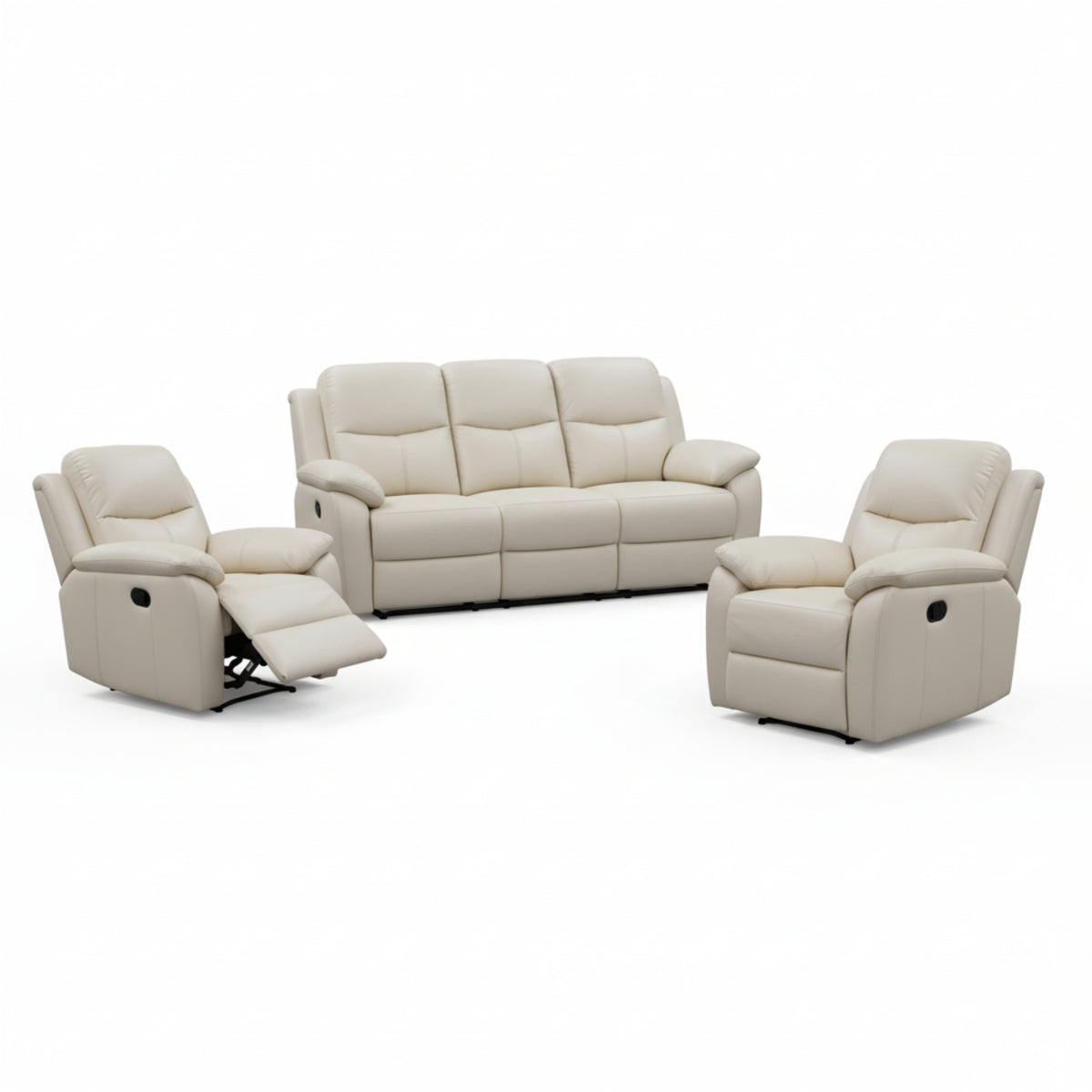 Duke 3+1+1 Seater Manual Recliner Genuine Leather Wheat Grey