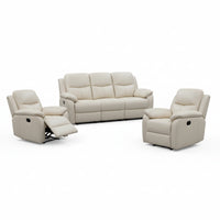 Duke 3+1+1 Seater Manual Recliner Genuine Leather Wheat Grey