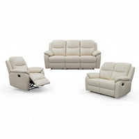 Duke 3+2+1 Seater Manual Recliner Genuine Leather Wheat Grey