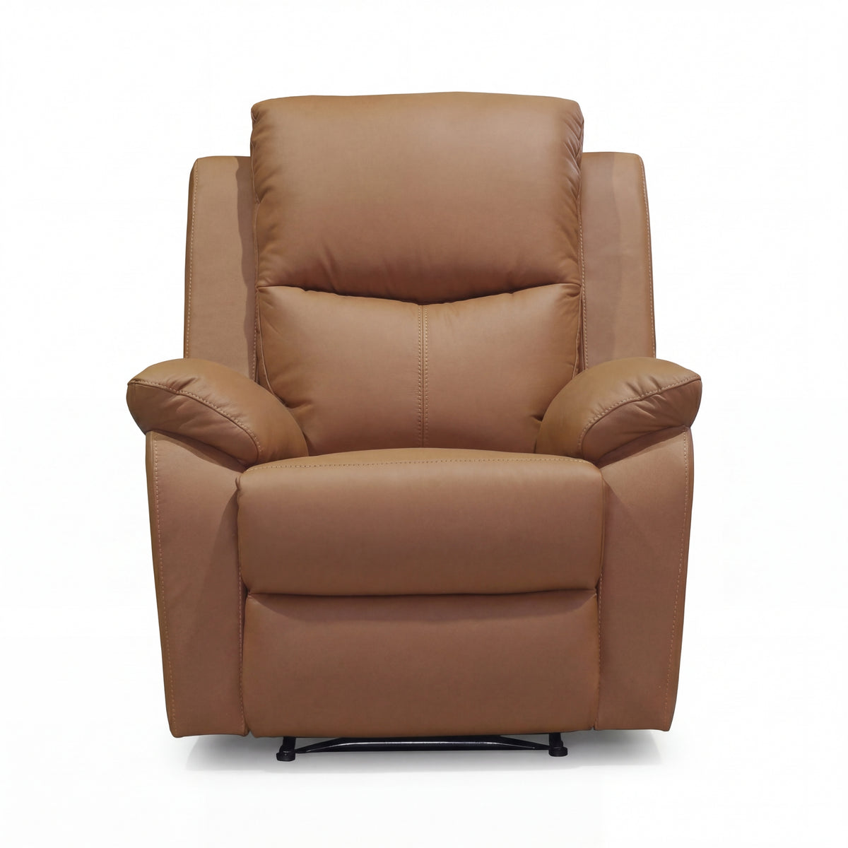 Duke Single Seater Manual Recliner Chair Genuine Leather Tan