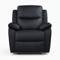 Duke Single Seater Manual Recliner Genuine Leather Black