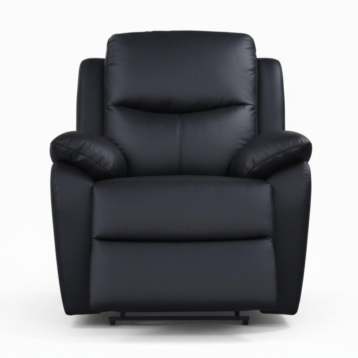 Duke Single Seater Manual Recliner Genuine Leather Black
