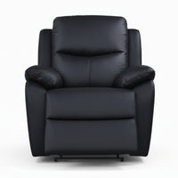 Duke Single Seater Manual Recliner Genuine Leather Black