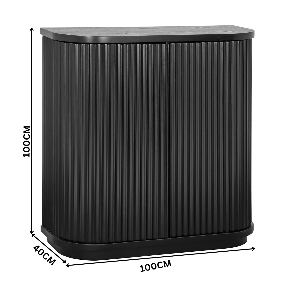 El Nino Flute 100cm Timber Storage Cabinet Black