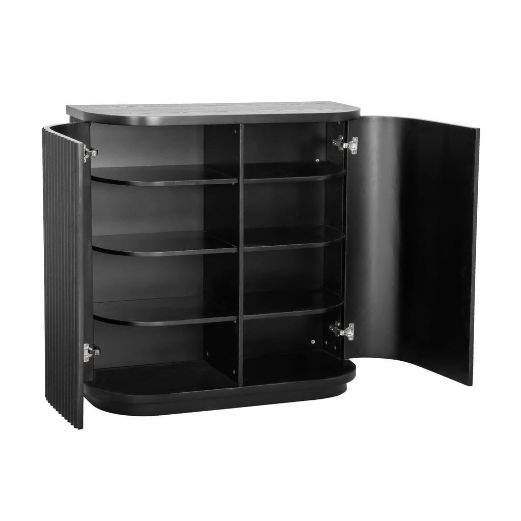 El Nino Flute 100cm Timber Storage Cabinet Black