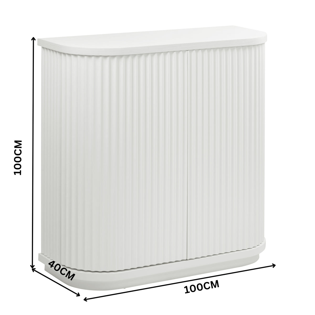 El Nino Flute 100cm Timber Storage Cabinet White