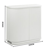 El Nino Flute 100cm Timber Storage Cabinet White