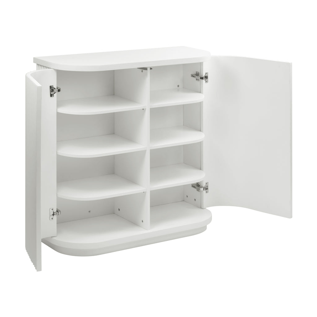 El Nino Flute 100cm Timber Storage Cabinet White