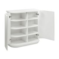El Nino Flute 100cm Timber Storage Cabinet White