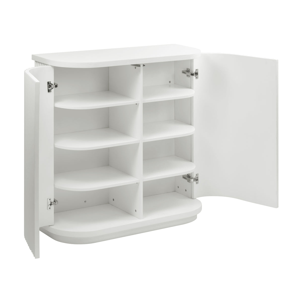 El Nino Flute 100cm Timber Storage Cabinet White