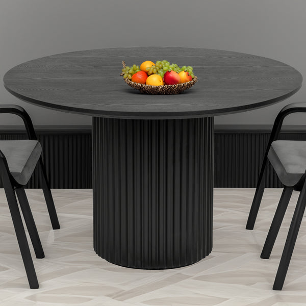 El Nino Flute 120m Round Dining Table Black