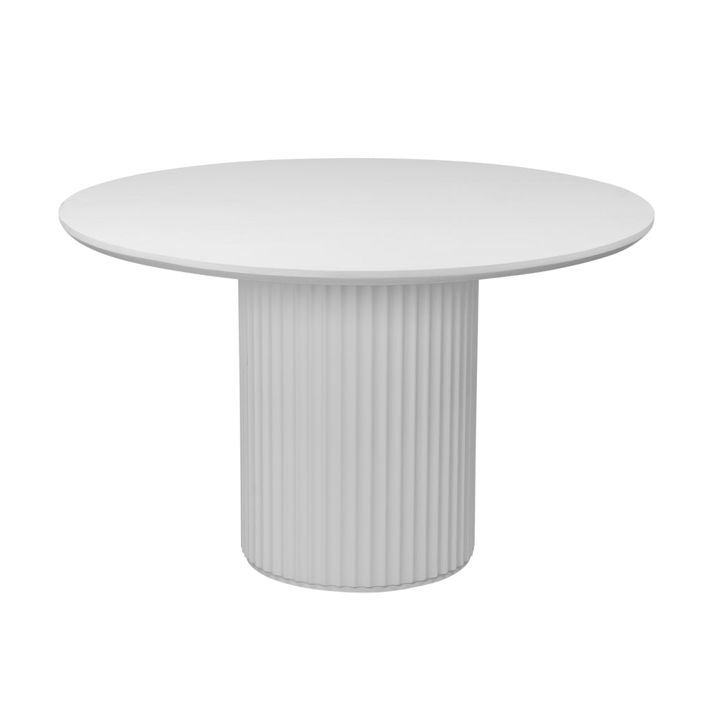 El Nino Flute 120m Round Dining Table White