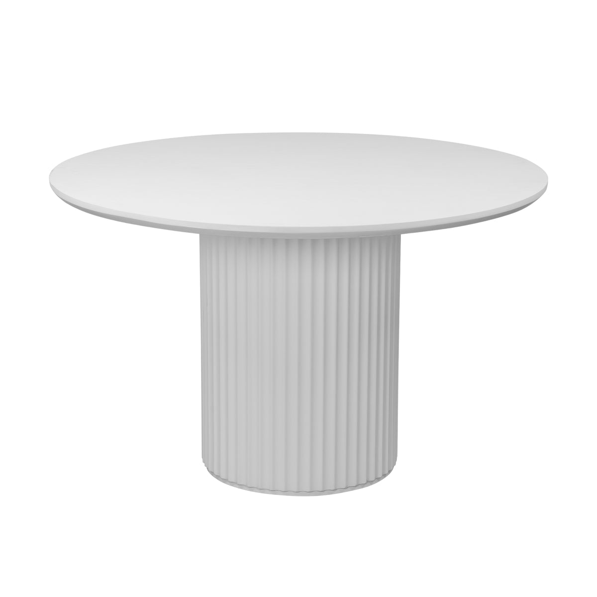 El Nino Flute 120m Round Dining Table White
