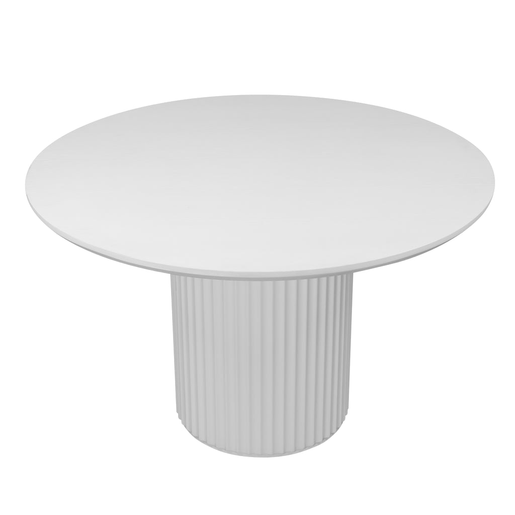 El Nino Flute 120m Round Dining Table White