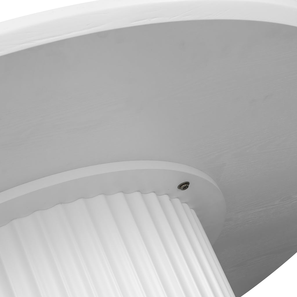 El Nino Flute 120m Round Dining Table White