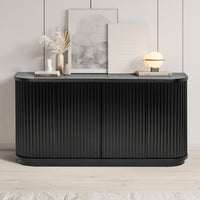 El Nino Flute 160cm Venner Top Buffet Storage Cabinet Black