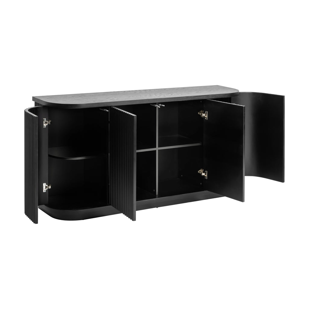 El Nino Flute 160cm Venner Top Buffet Storage Cabinet Black