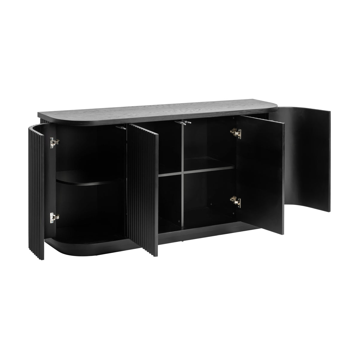 El Nino Flute 160cm Venner Top Buffet Storage Cabinet Black
