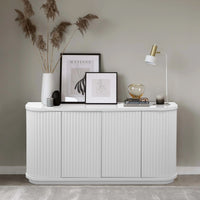 El Nino Flute 160cm Venner Top Buffet Storage Cabinet White