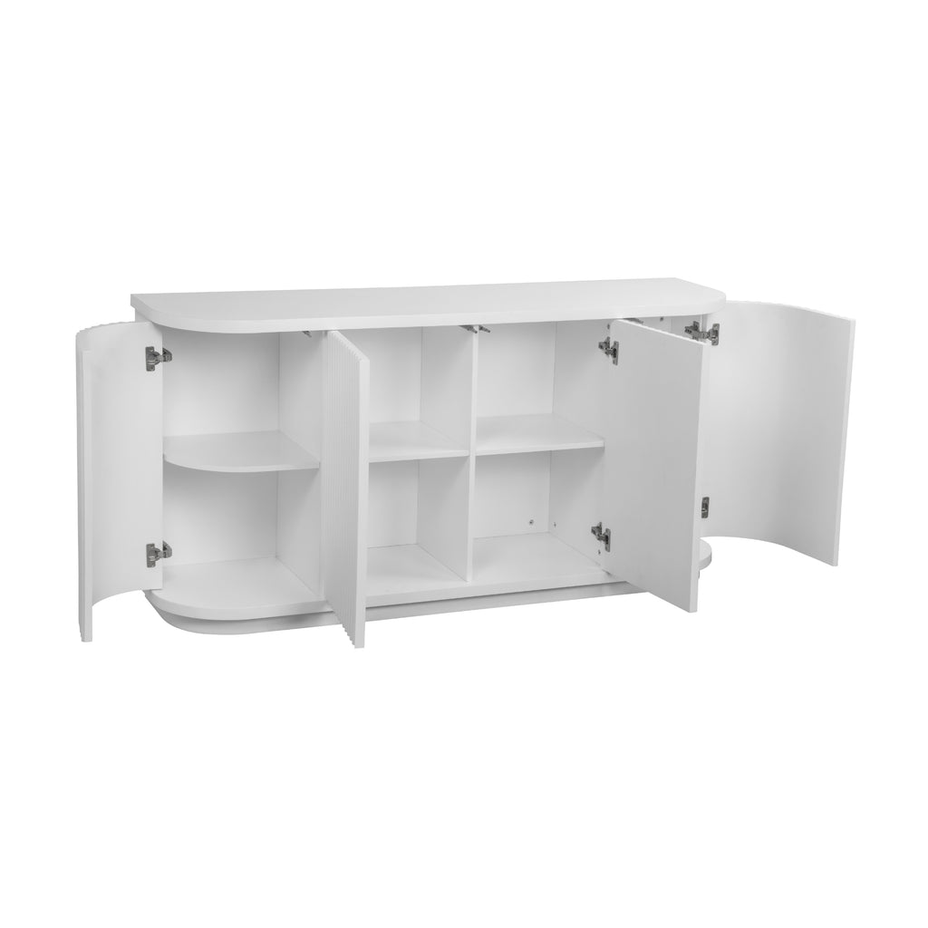 El Nino Flute 160cm Venner Top Buffet Storage Cabinet White