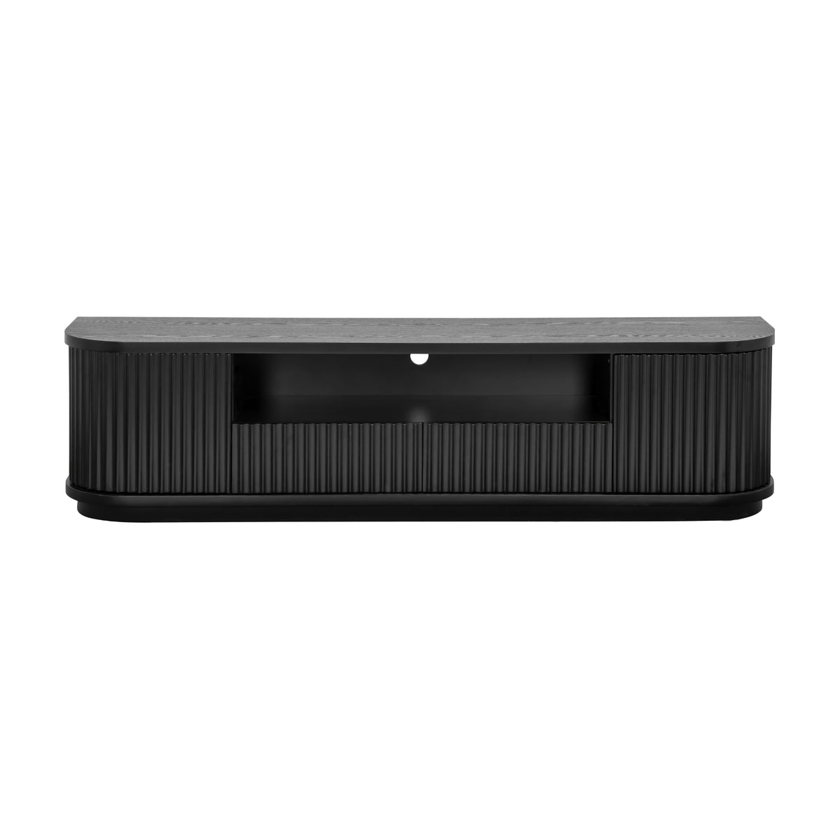 El Nino Flute 200cm Veneer Top ETU Entertainment TV Unit Black