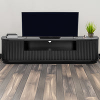 El Nino Flute 200cm Veneer Top ETU Entertainment TV Unit Black