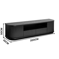 El Nino Flute 200cm Veneer Top ETU Entertainment TV Unit Black