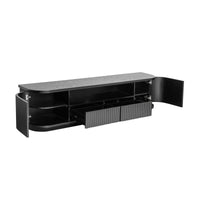El Nino Flute 200cm Veneer Top ETU Entertainment TV Unit Black