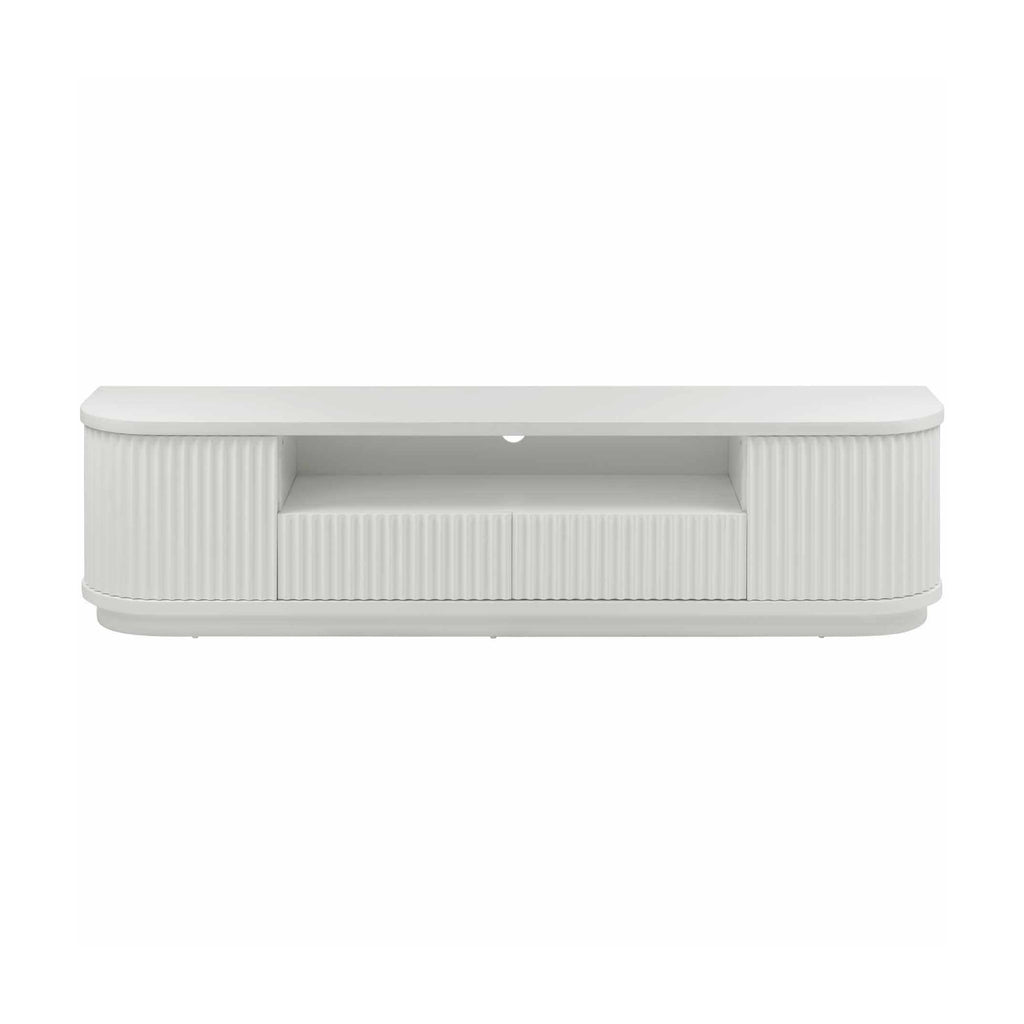 El Nino Flute 200cm Veneer Top ETU Entertainment TV Unit White