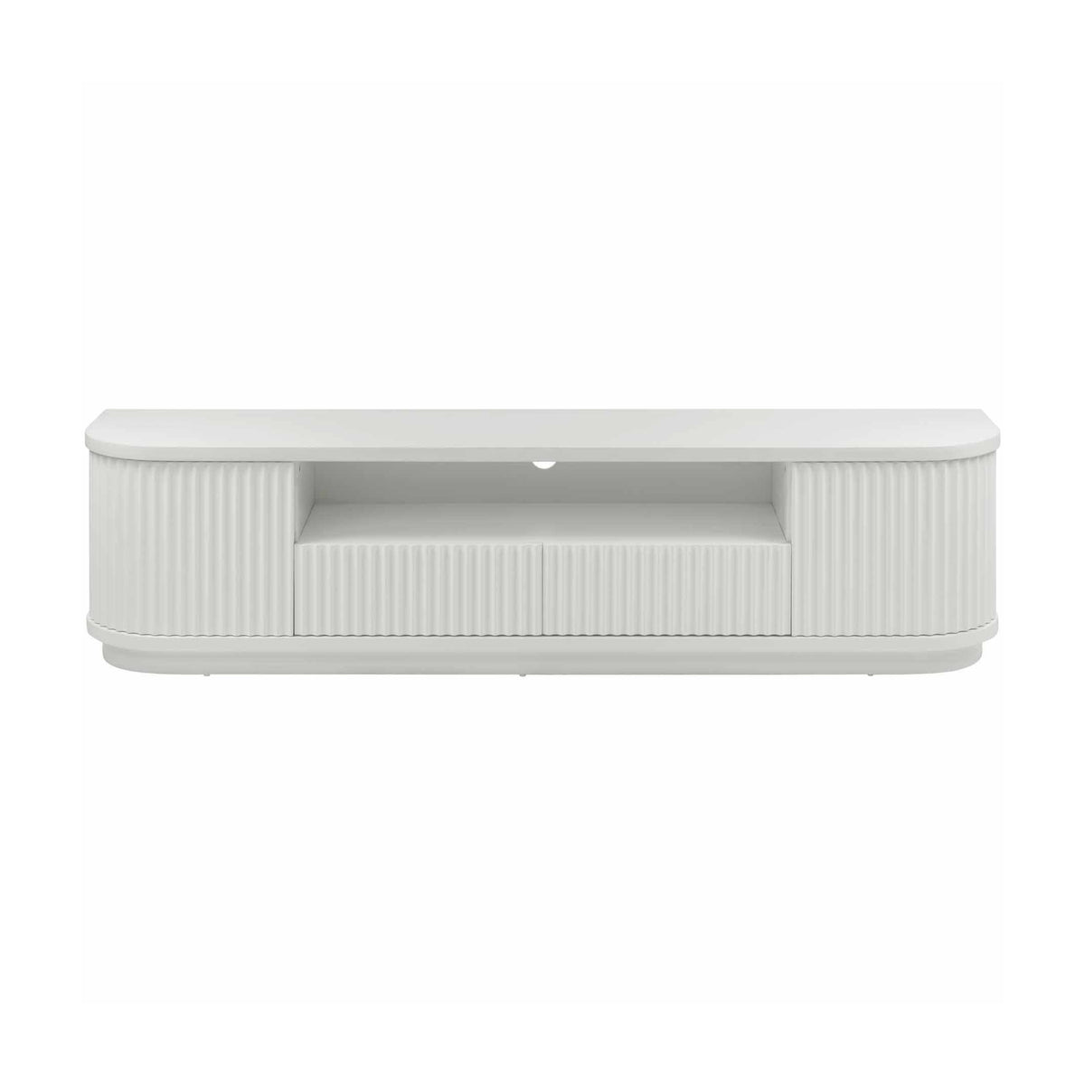 El Nino Flute 200cm Veneer Top ETU Entertainment TV Unit White