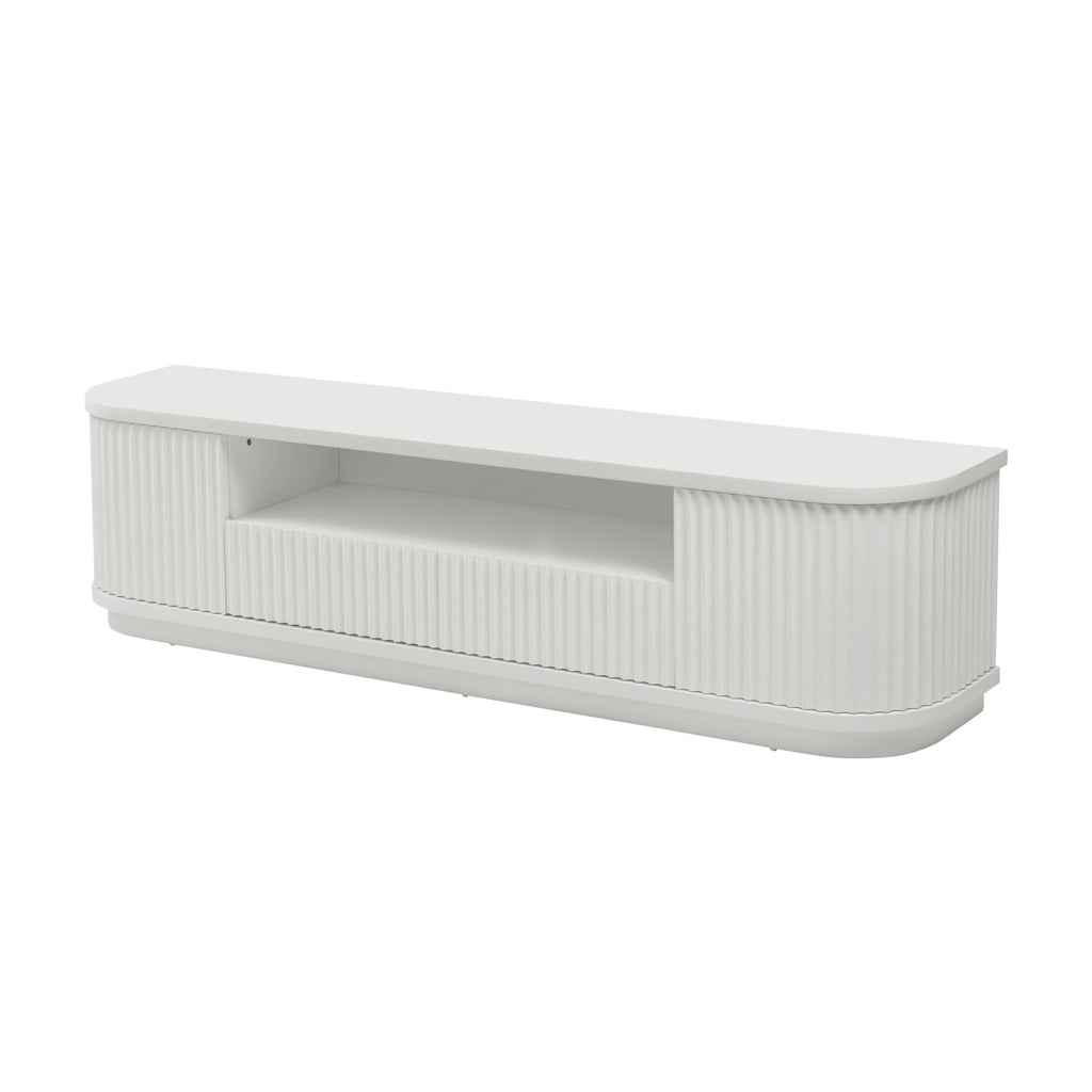 El Nino Flute 200cm Veneer Top ETU Entertainment TV Unit White