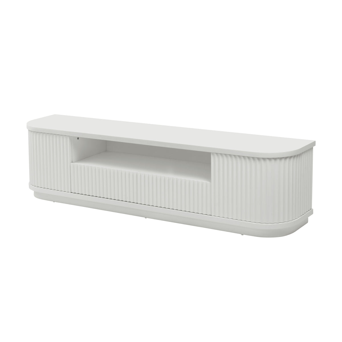 El Nino Flute 200cm Veneer Top ETU Entertainment TV Unit White