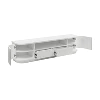 El Nino Flute 200cm Veneer Top ETU Entertainment TV Unit White