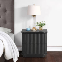 El Nino Manna 2 Drawer Bedside Table Black